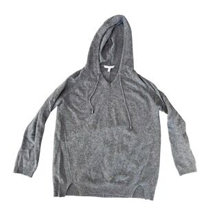 Neiman Marcus 100% Cashmere Pullover Hooded Grey Sweater Women's Small